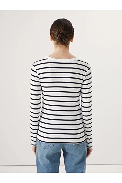 LC Waikiki Lcwaikiki Classic Ecru Crew Neck Striped Women's Body 1 Evaluation