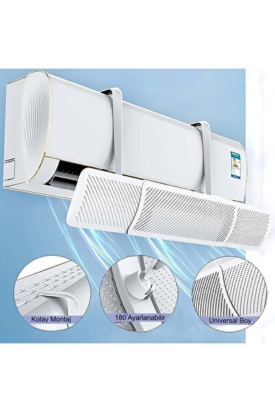 Triline Split Klima Çarpma Önleyici Hava Kalkanı Ayarlanabilir Delikli Klima Siperliği Aparatı