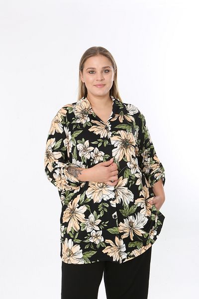 XL Modam cămașă de damă cu model lycra viscoză mărime mare