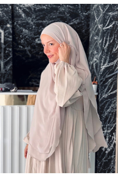 Mihrisina collection Hajj Umrah Shaded Oval Souffle Long Length Hijab Khimar Islamic Clothing