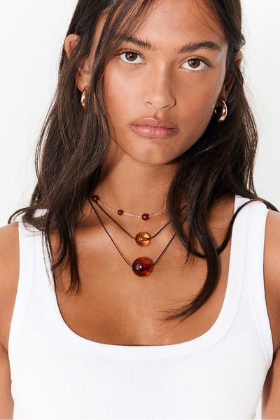 Stradivarius Set of 3 bead necklaces