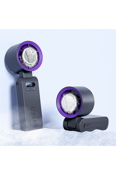 OEM Portable, handheld, foldable fan, digital display, 199 speed settings, 4000 mAh
