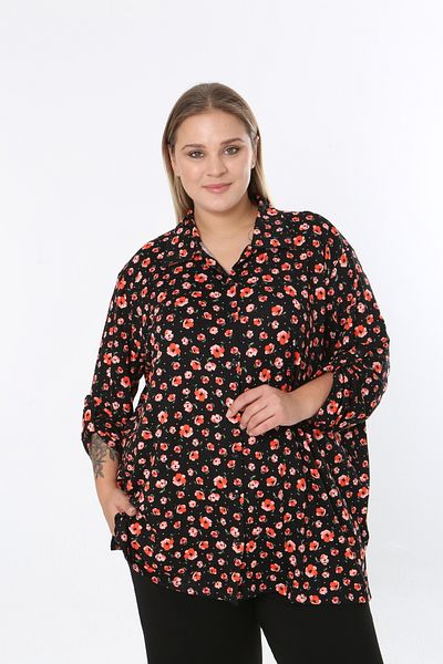 XL Modam cămașă de damă cu model lycra viscoză mărime mare