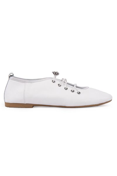 Pegia Balerini din piele naturală cu șireturi DG6047