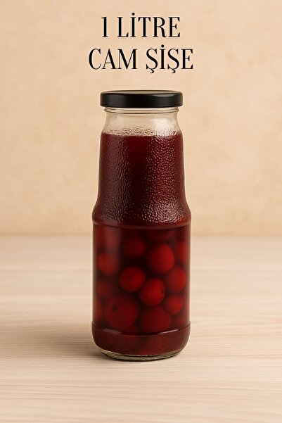 Rotanev 1 Litre Şeffaf Sürahi Süt, Ayran, Su, Limonata, Meşrubat Şişesi Metal...