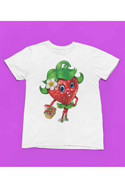 MAGORS Stil-X Strawberry Girl Printed Cycling Collar 100% Cotton Girl's Tshir...