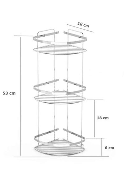 Aktel Banyo Suport pentru șampon pentru baie, din inox de calitate crom 304, cu 3 niveluri