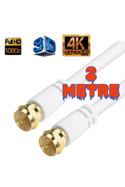 nelerbulurum 2 METRE Rg6/u4 Full Hd 3d 4k Anten Tv Çanak Uydu Lnb Kablosu (f ...