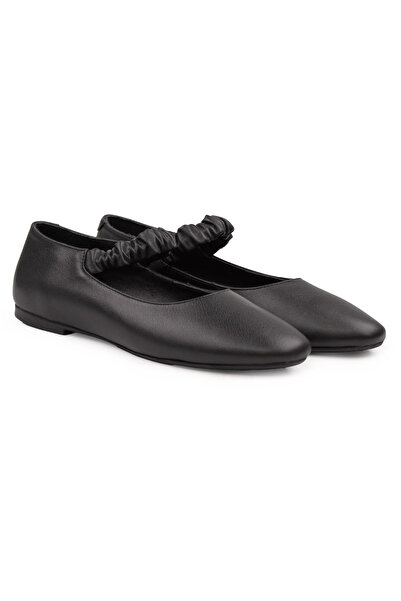 Pegia Genuine Leather Banded Ballerinas Dg6046