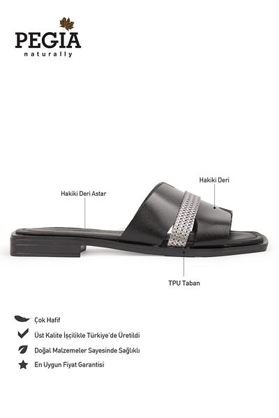 Pegia Genuine Leather Women's Slippers Dg6059
