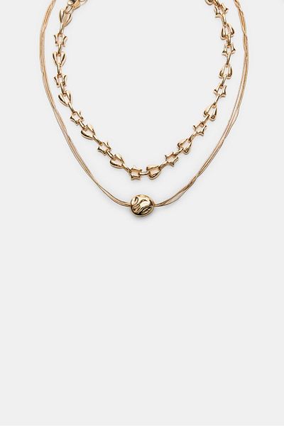 Stradivarius Set of 2 voluminous charm necklaces