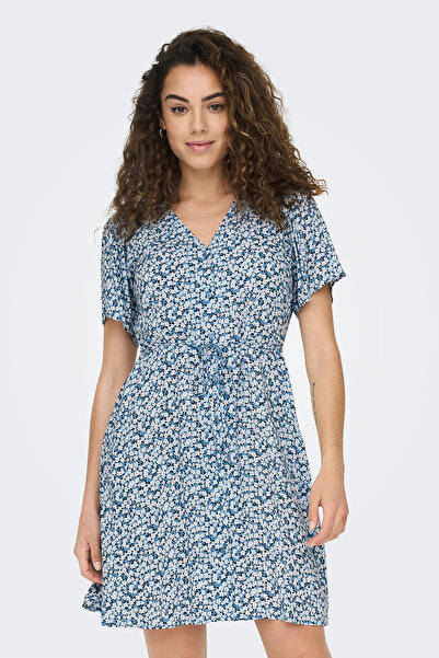 ONLY Onlevida Patterned Regular Fit Mini Size V Neck Dress Dress 15237382