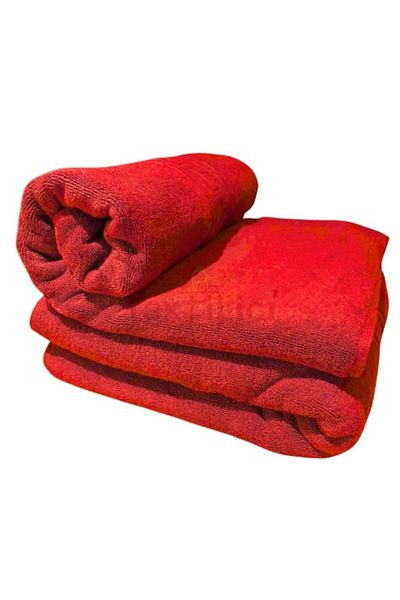 TextiLici Set of 2 Towels 50x90 cm, Red, 100% Cotton, Double Thread, Made in Romania