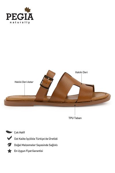 Pegia Genuine Leather Women's Slippers Dg6056