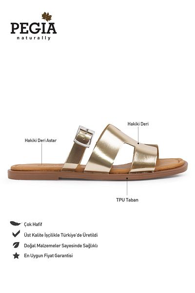 Pegia Genuine Leather Women's Slippers Dg6056