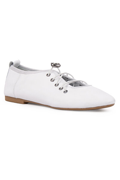 Pegia Genuine Leather Lace-Up Ballerinas Dg6047