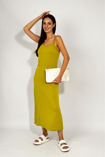 Betimoda Women's Sandy Fabric Rope Strap Solid Color Fitted/Skin-Fitting Tight Stretchy Comfortable Wrap-Around Long Dress Green
