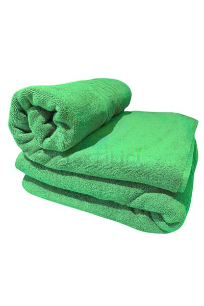 TextiLici Set 2 Towels Light Green Cotton 100% 70x140 cm for Bathroom – Quick Absorption, Premium