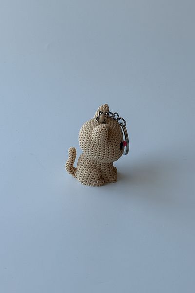 sin istanbul Μπρελόκ με πλεκτή ασημένια αλυσίδα Mini Cat
