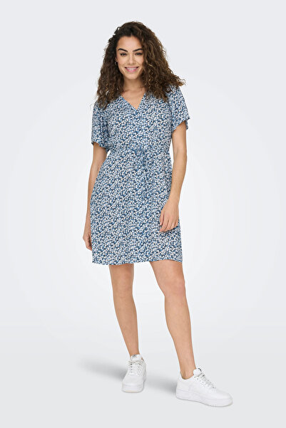 ONLY Onlevida Patterned Regular Fit Mini Size V Neck Dress Dress 15237382