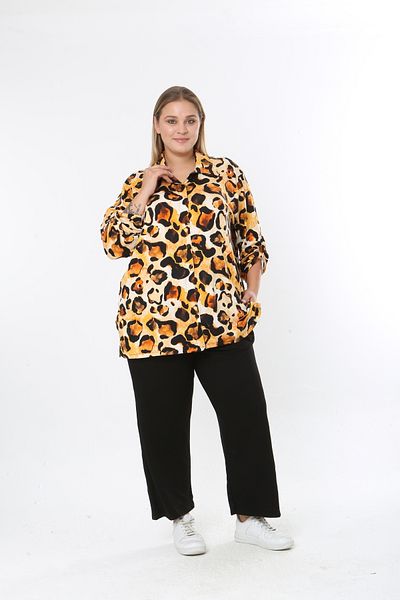 XL Modam cămașă de damă cu model lycra viscoză mărime mare