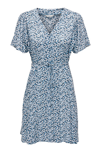 ONLY Onlevida Patterned Regular Fit Mini Size V Neck Dress Dress 15237382