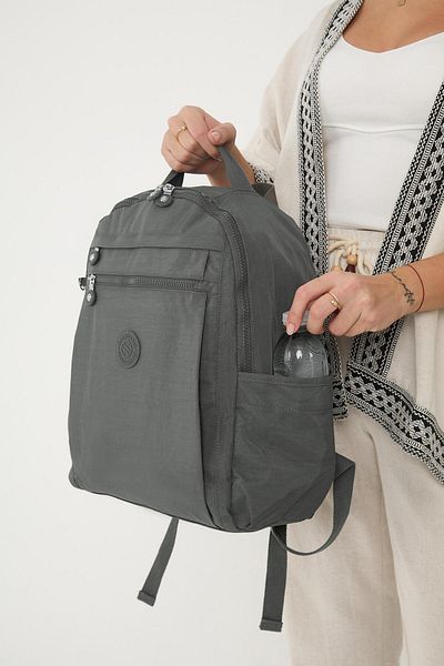 H&D COLLECTİON Unisex Αδιάβροχο τσαλακωμένο ύφασμα πολλαπλών διαμερισμάτων για φορητό υπολογιστή και σακίδιο πλάτης 3059