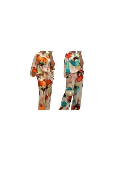 Gloryland 2-piece set, floral pattern, synthetic fiber
