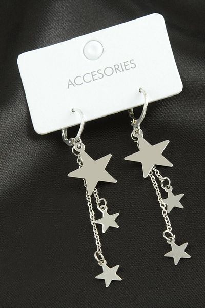 AC BOX Star Dangle Trend Metal Earrings
