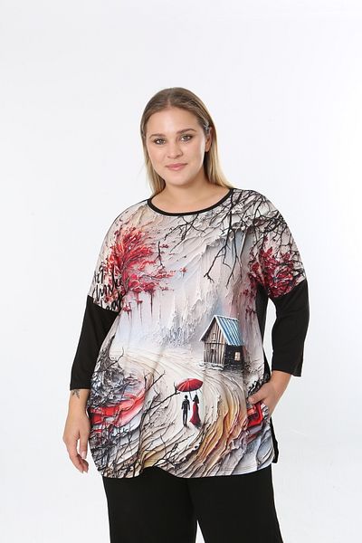 XL Modam Women's Digital Print Plus Size Tunic