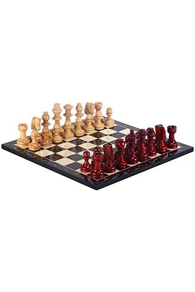 STOREMAX Wooden Chess Set/Set; Medium, Handmade, Boxwood, Walnut Patterned, Chessboard Star Buy