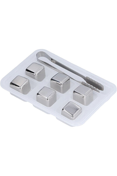 OEM 6-piece steel metal plated whiskey stone cooling ice cube set