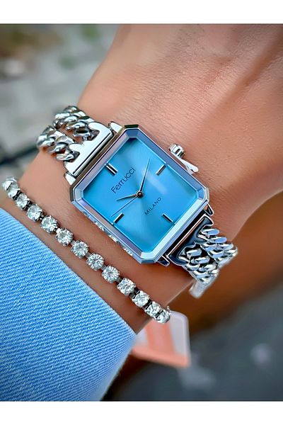 Ferrucci Women's Wristwatch Chain Cord 3 Atm Water Resistant Bracelet Design Watch with Gift