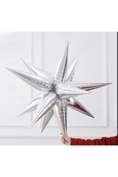 PartAntalya Polar Star Foil Balloon Silver 70 cm Star Foil 1 Piece