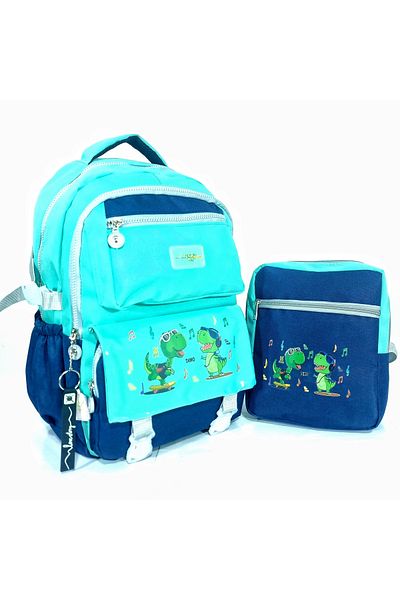 Nico Geantă de școală Dino în stil coreean cu accesorii Rucsac pentru fete și băieți