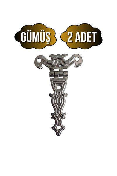 DSYapıAksesuar Butterfly Large Silver Cabinet Hinge Furniture Box Hinge(Silver)(2 Pcs)(Width:4Cm Length:7Cm)