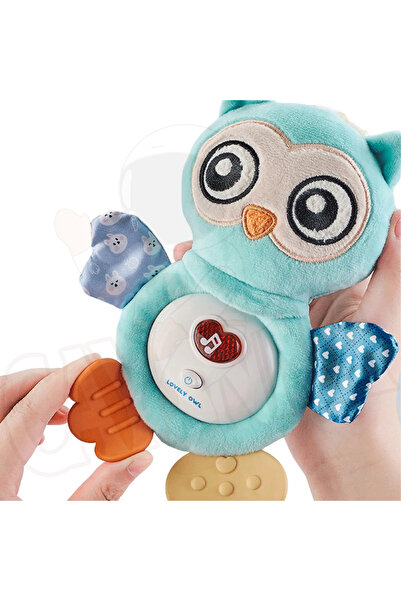 cayenna Işıklı Ve Sesli Bebek Baykuşu Soft Peluş Yumuşak 15 cm Bebek Oyuncak Baykuş Kaşıyıcılı