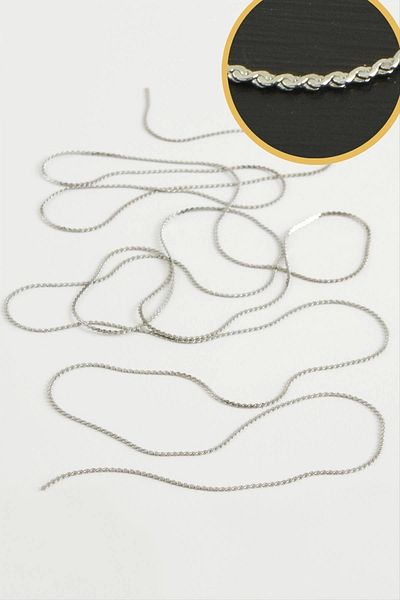 Enseb 0.1mm silver color steel chain 1 meter
