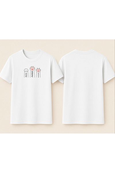 YEACHY Μαύρο μπλουζάκι Unisex Rock Paper Scissors με στάμπα