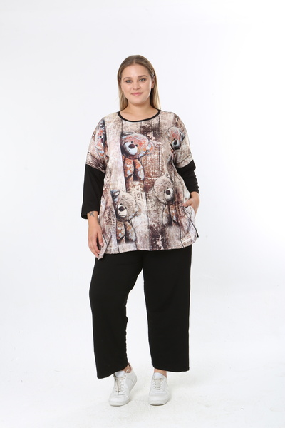 XL Modam γυναικείο χιτώνα με ψηφιακή εκτύπωση plus size