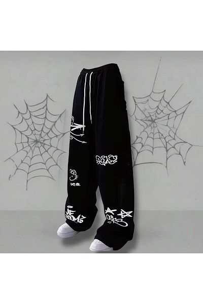 KOTOLOG Y2K Unisex Baggy Bottom Tracksuit Two Thread