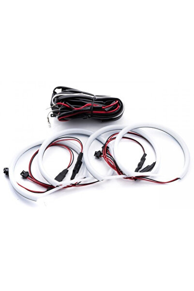 DELUXETUNING Kit Angel Eyes LED COTTON compatibil cu BMW E46 Coupe/Cabrio Fara Facelift far ZKW cu lupa, 4x131mm