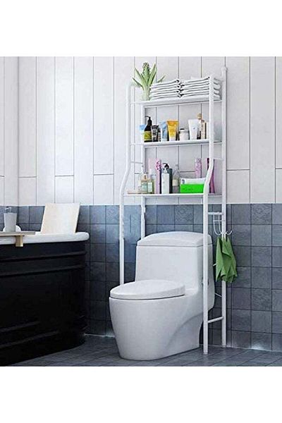 Generic 3-Tier Toilet Storage Rack White 155x65x25cm