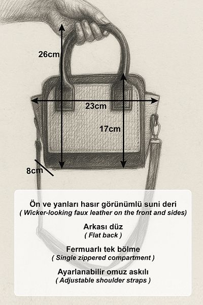 MILANOFOX Geantă de mână și umăr pentru femei, cu aspect de paie, cu detalii din piele, verde – mini geantă de vară și elegantă