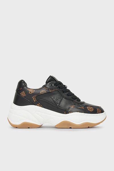Guess Happy3 4g Logo Thick Sole Sneaker Shoes Flthpyfal12 Shoes Flthpy Fal12 Blkbr