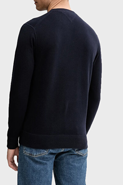 Tommy Hilfiger Pamuklu Regular Fit Bisiklet Yaka Logolu Kazak Erkek KAZAK MW0MW39533 DW5