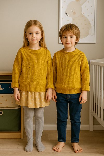 Nimini Kids Унисекс пуловер за бебета и деца с изключително гъвкаво деколте (0-8 години)
