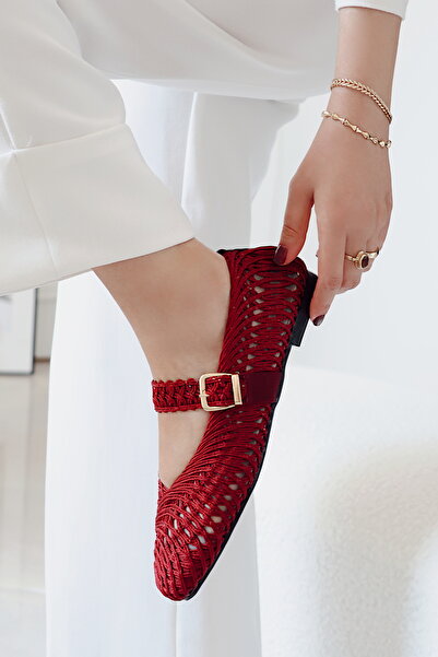 POLKA STORE Дамски мокасини с плетени квадратни пръсти, модел Мери Джейн, слипони, балерини