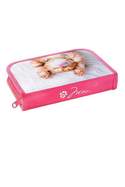 Eberhard Faber Eberhard Faber pencil case Cats model, equipped with 42 pieces, 19.6 x 13.2 x 3.4 cm, with zipper, assorted