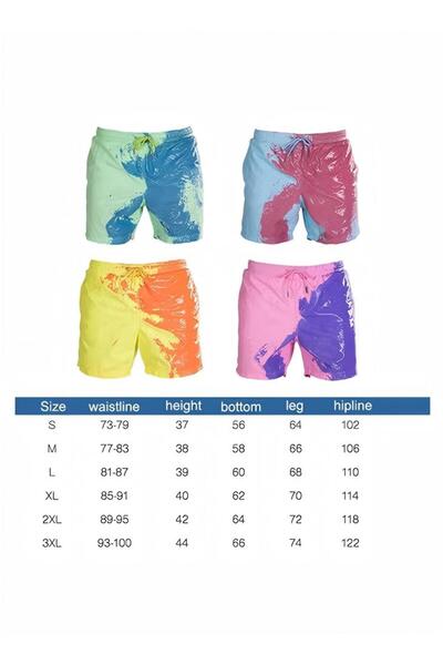 Generic Men's Swimming Shorts Change Color When Exposed To Water, Large Size, Quick-drying For Beach Sports